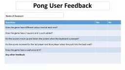 Pong User Feedback