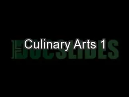 Culinary Arts 1
