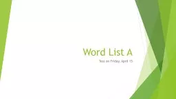 Word List A