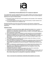 Complimentary University Membership to ICA Guidance fo