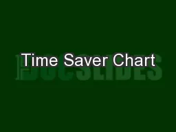 Time Saver Chart