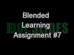 Blended Learning Assignment #7