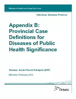 Appendix B:Provincial Case Definitions for Reportable DiseasesDisease: