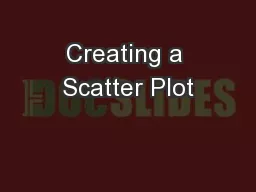 Creating a Scatter Plot