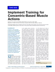 Implement Training for ConcentricBased Muscle Actions