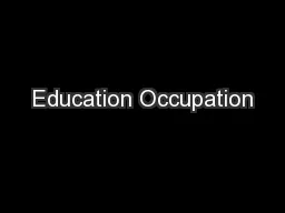 Education Occupation