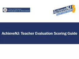 AchieveNJ: Teacher Evaluation Scoring