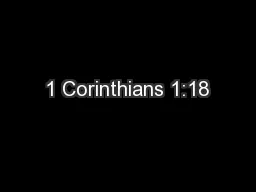 1 Corinthians 1:18