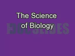 The Science of Biology