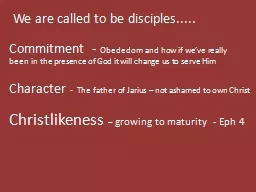 We are called to be disciples.....