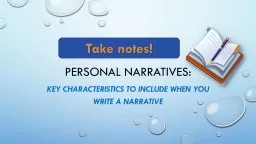 Personal narratives: