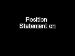 Position Statement on