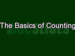 The Basics of Counting