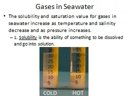 Gases in Seawater