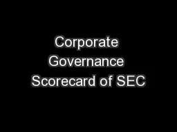 Corporate Governance Scorecard of SEC