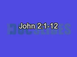 John 2:1-12