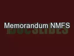 Memorandum NMFS