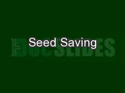 Seed Saving