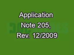 Application Note 205, Rev. 12/2009