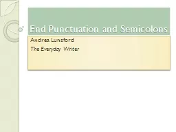End Punctuation and Semicolons
