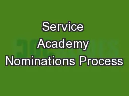 Service Academy Nominations Process
