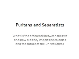 Puritans and Separatists