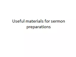 Useful materials for sermon preparations