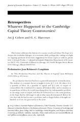 Retrospectives Whatever Happened to the Cambridge Capi