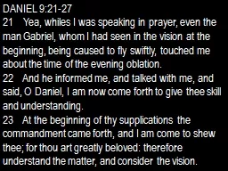 DANIEL 9:21-27