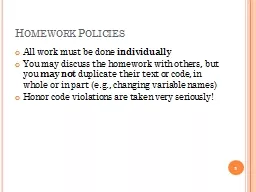 Homework Policies