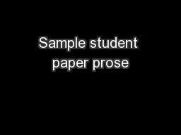 Sample student paper prose