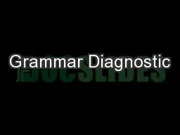 Grammar Diagnostic