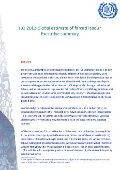 ILO 2012 Global es�mate of forced labour