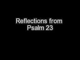 Reflections from Psalm 23