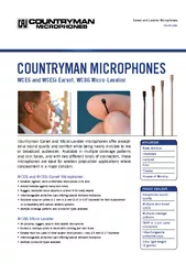 Countryman Earset and MicroLavalier microphones offer