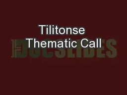 Tilitonse Thematic Call