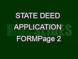 STATE DEED APPLICATION FORMPage 2