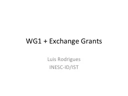 WG1 + Exchange Grants