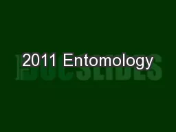 2011 Entomology