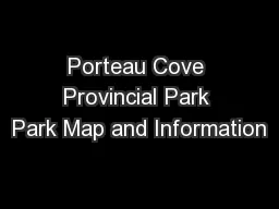 Porteau Cove Provincial Park Park Map and Information