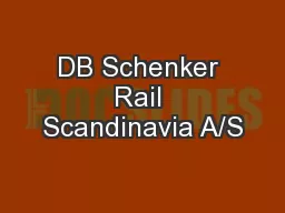 DB Schenker Rail Scandinavia A/S