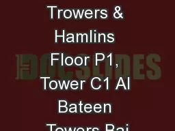 Published by Trowers & Hamlins Floor P1, Tower C1 Al Bateen Towers Bai