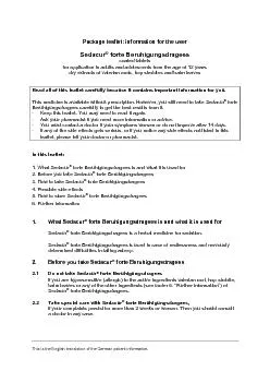 This is the English version of the German package leaflet. Package lea