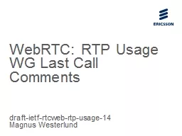 WebRTC: RTP Usage
