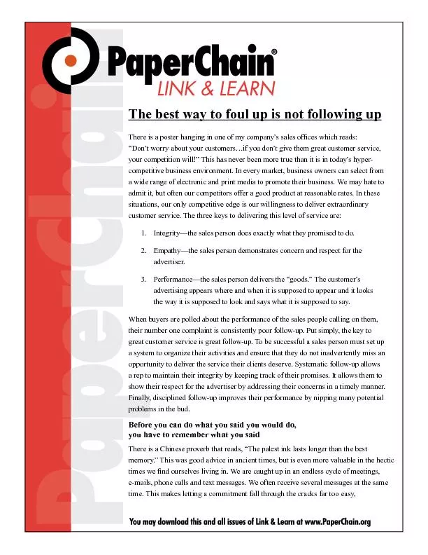 Link & Learn is brought to you every month as part of PaperChain’