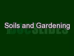 Soils and Gardening