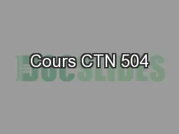 Cours CTN 504
