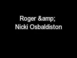 Roger & Nicki Osbaldiston