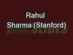 Rahul Sharma (Stanford)