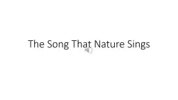 The Song That Nature Sings